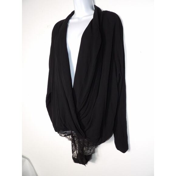 Free People Intimately Turnt Large Body Suit Deep V Crossover Black New NWT - Picture 3 of 15